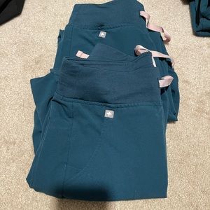 Figs XS high waisted joggers. Caribbean blue. ONE pair left